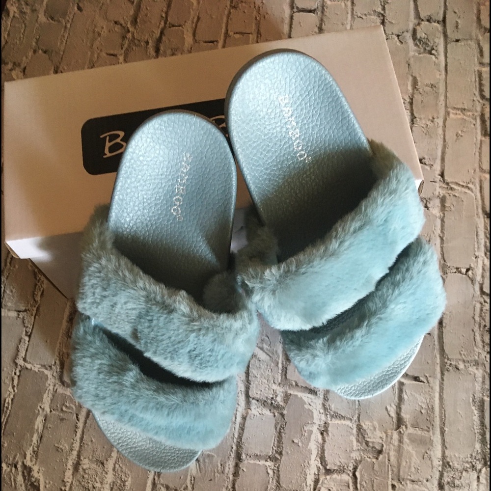 TWO LEFT!Faux fur open toe slide slippers/sandal - Picture 6 of 7